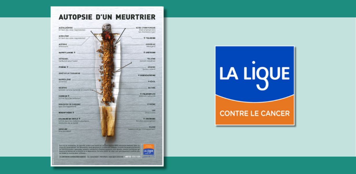 Affiche de la Ligue contre le cancer : Autopsie d'un meurtrier 